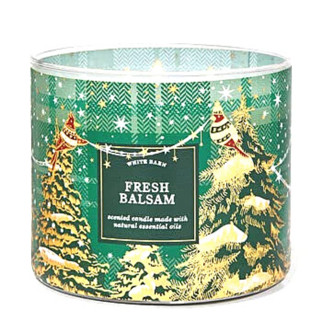 Bath & Body Works White Barn 3-Wick Candle - 14.5 oz | Fresh Balsam