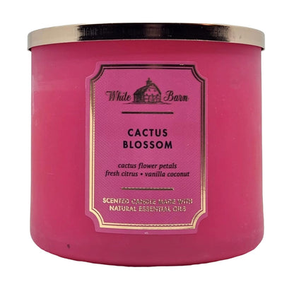 Bath & Body Works White Barn 3-Wick Candle with Essential Oils - 14.5 oz - New Core Scents (Cactus Blossom)