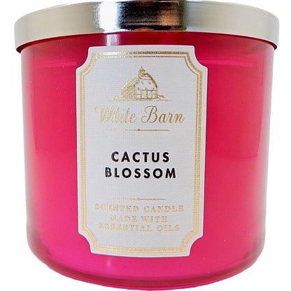 Bath & Body Works White Barn 3-Wick Candle with Essential Oils - 14.5 oz - New Core Scents (Cactus Blossom)