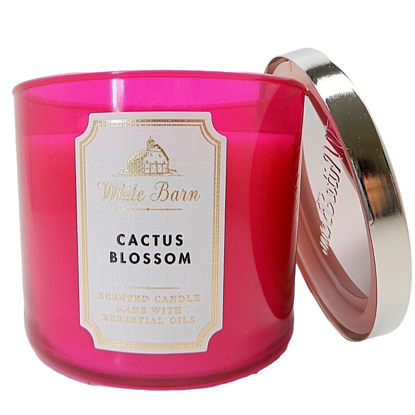 Bath & Body Works White Barn 3-Wick Candle with Essential Oils - 14.5 oz - New Core Scents (Cactus Blossom)
