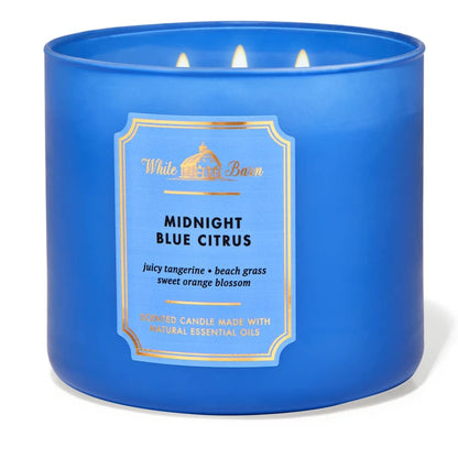 Bath & Body Works White Barn 3-Wick Candle with Essential Oils - 14.5 oz - Midnight Blue Citrus (New Core Scents)