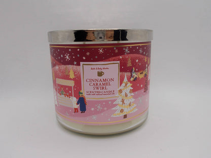 Bath & Body Works White Barn Cinnamon Caramel Swirl 3-Wick Candle - 14.5 oz