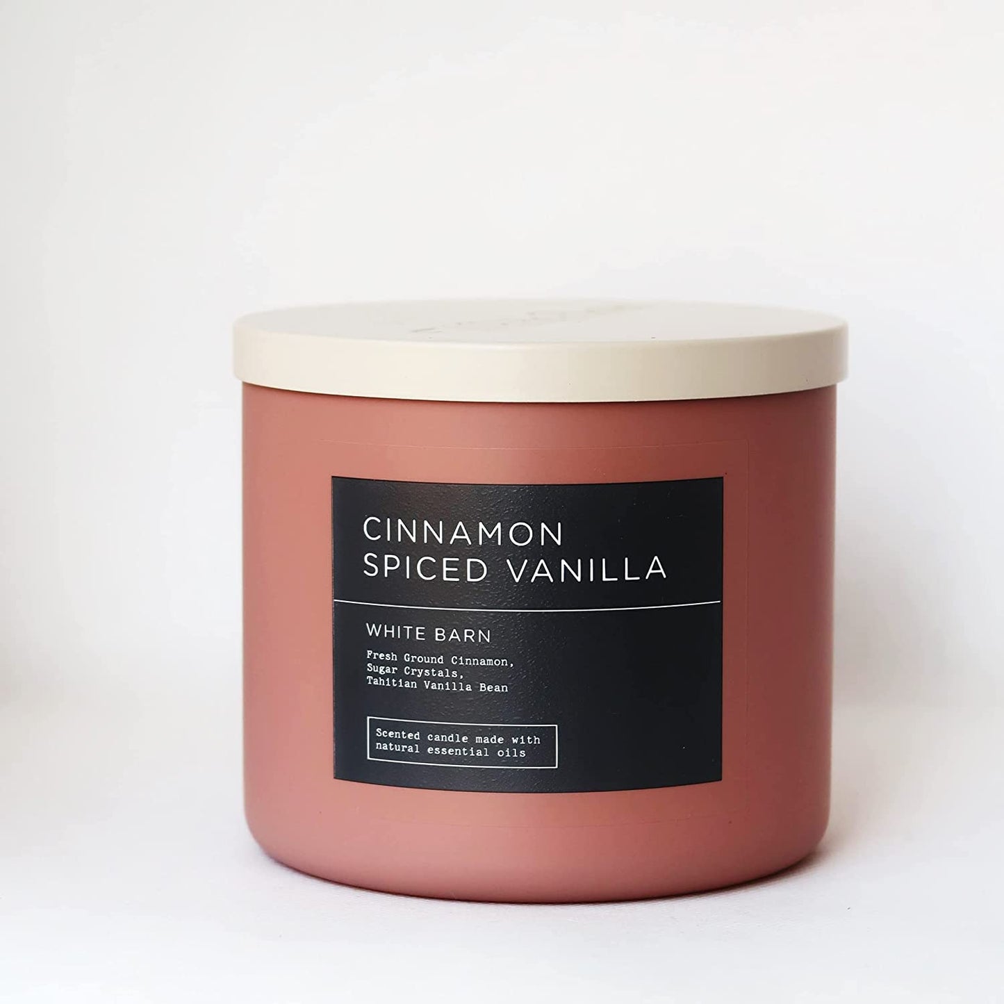 Bath & Body Works White Barn Cinnamon Spiced Vanilla 3-Wick Candle with Essential Oils - 14.5 oz | Spring 2022