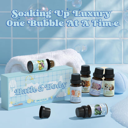 Bath Fragrance Oils Set by ARVIDSSON – Vanilla & Coconut, Lavender Bliss, Sparkling Grapefruit, Citrus Verbena, Amber Oud | Natural Spa Essential Oils for Diffuser, Soap & Candle Making