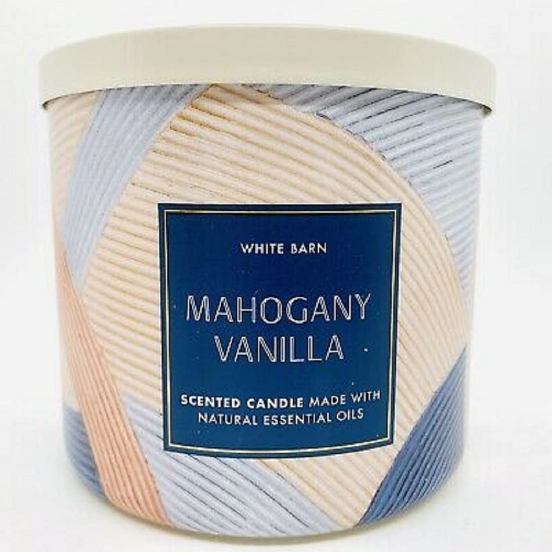 Bath & Body Works White Barn 3-Wick Candle with Essential Oils – Mahogany Vanilla (14.5 oz)