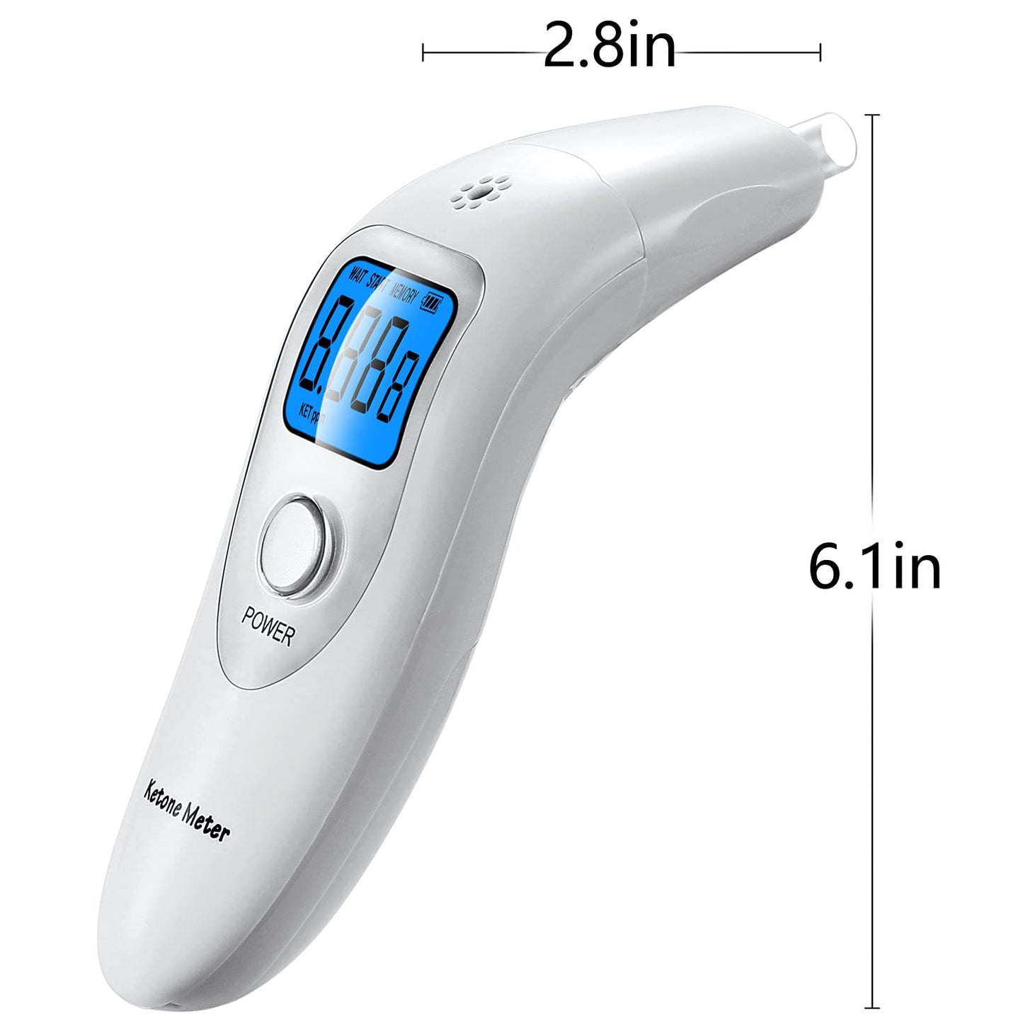 Home Ketosis Meter - Portable Ketone Breath Analyzer with 10 Mouthpieces