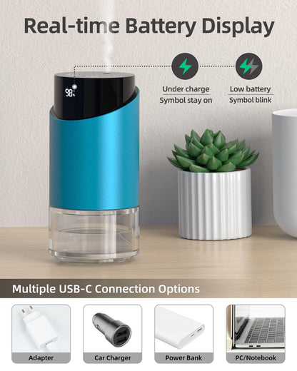 Waterless Essential Oil Diffuser - 100ml, 600 sq ft, Blue
