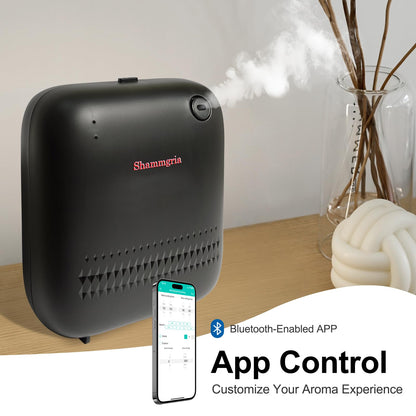 Battery-Powered Waterless Essential Oil Diffuser – 150mL, Bluetooth App Control, Covers Up to 2000 sq ft