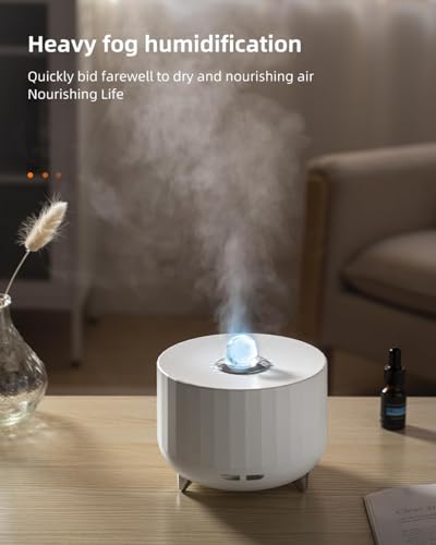 BATULU 300ML Essential Oil Diffuser – White, Humidifier, 7-Color LED Night Light