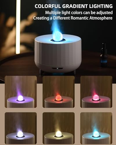 BATULU 300ML Essential Oil Diffuser – White, Humidifier, 7-Color LED Night Light