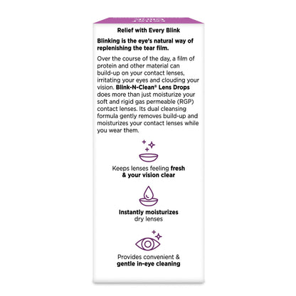 Bausch + Lomb Blink N Clean Dry Contacts Lens Drops – 0.5 fl oz