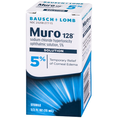 Bausch & Lomb Muro 128 Solution 5% 15 mL (Pack of 2) – Hypertonic Ophthalmic Solution