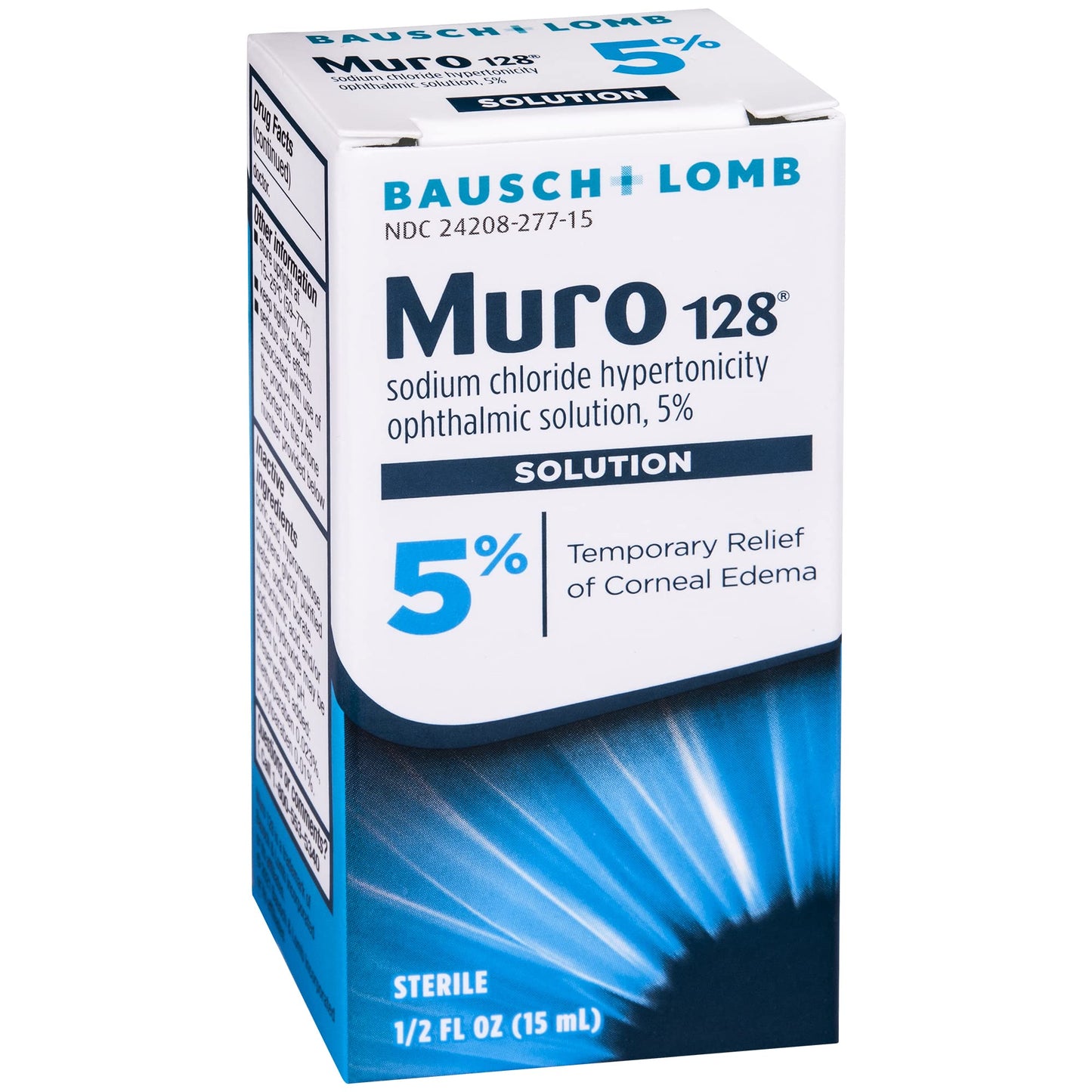 Bausch & Lomb Muro 128 Solution 5% 15 mL (Pack of 2) – Hypertonic Ophthalmic Solution