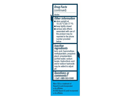Bausch & Lomb Muro 128 Solution 5% 15 mL (Pack of 2) – Hypertonic Ophthalmic Solution