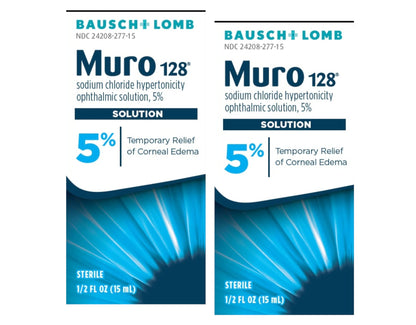 Bausch & Lomb Muro 128 Solution 5% 15 mL (Pack of 2) – Hypertonic Ophthalmic Solution