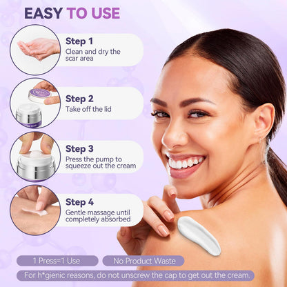 BAUTVAS Advanced Scar Cream – Silicone Scar Gel for Surgical Scars, Stretch Marks & Keloids (1.7 oz)