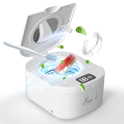 BAYS Ultrasonic Retainer Cleaner 45kHz 230ml – Dentures, Mouth Guards, Jewelry & All Dental Appliances