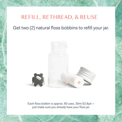 Better & Better Natural Dental Floss Refill Pack – Plant-Based, Vegan, Zero Plastic, 2 Spools