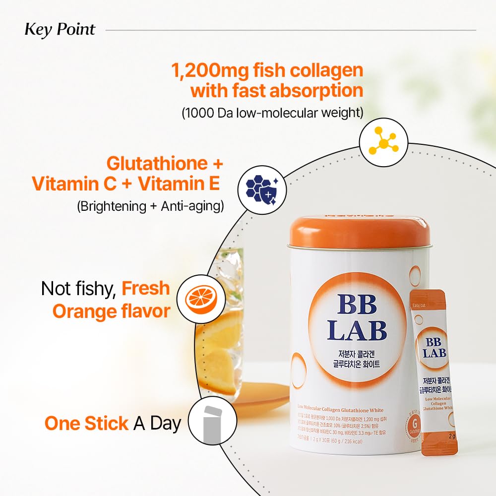 BB LAB Collagen Glutathione White - Low Molecular Korean Stick, Orange Flavor