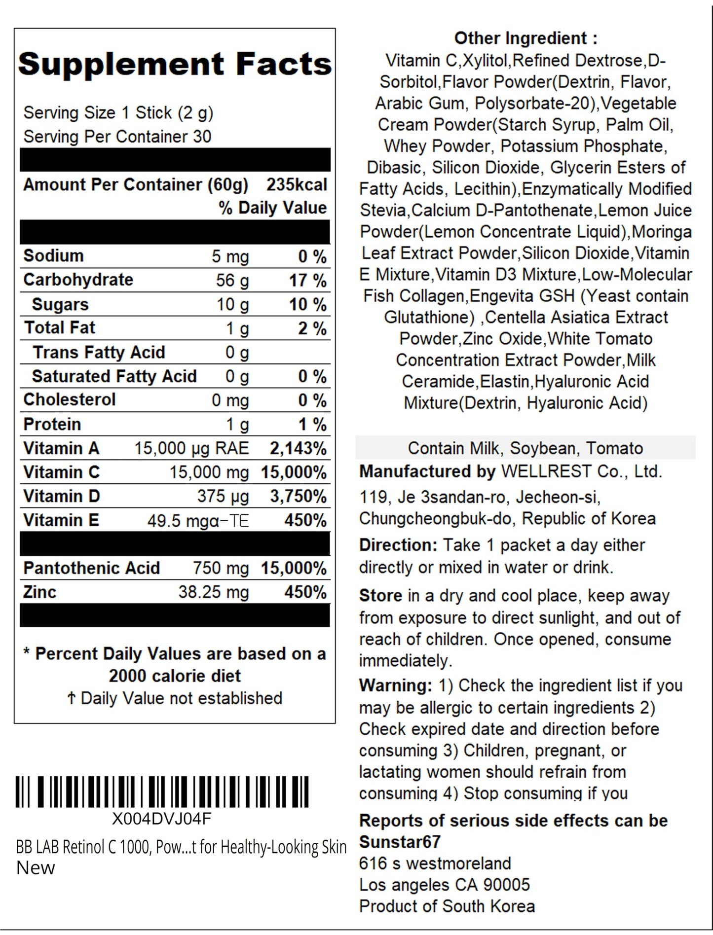 BB LAB Retinol C 1000 Powder Blend – Radiant Skin with Vitamin C, E, B5 & Zinc
