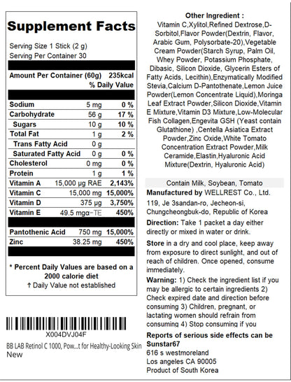 BB LAB Retinol C 1000 Powder Blend – Radiant Skin with Vitamin C, E, B5 & Zinc