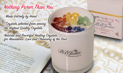 BBJohn Chakra Crystal Candle – Seven Chakras, Meditation & Soy Wax