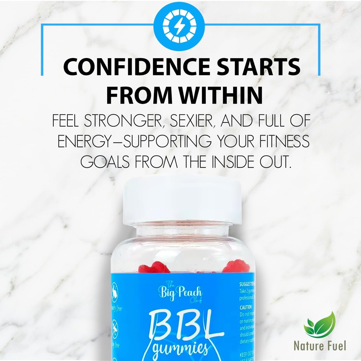 BBL Gummies for Women - Peach Growth Support with Collagen, Biotin & Herbal Blend | Vegan & Cruelty-Free