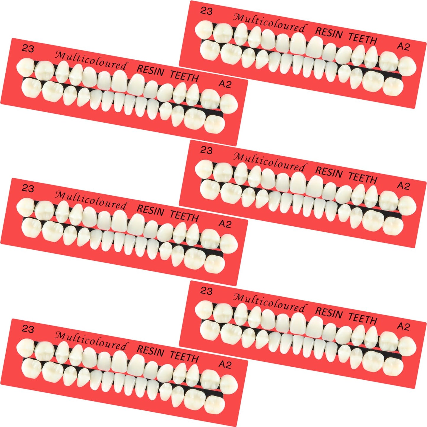 BBTO 6 Sets Acrylic Resin Fake Teeth – Denture Replacement Prop, A2, 168 Pieces