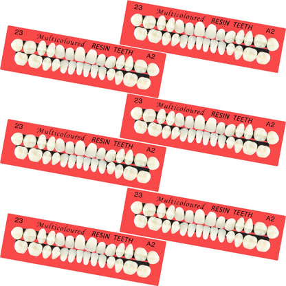 BBTO 6 Sets Acrylic Resin Fake Teeth – Denture Replacement Prop, A2, 168 Pieces