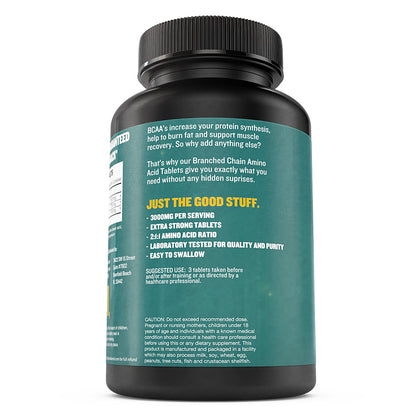 BCAA Tablets 1000 mg – 120 Pills for Muscle Recovery & Energy | Vegan, Non-GMO
