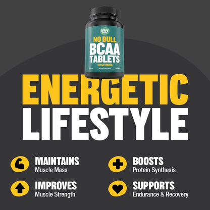 BCAA Tablets 1000 mg – 120 Pills for Muscle Recovery & Energy | Vegan, Non-GMO