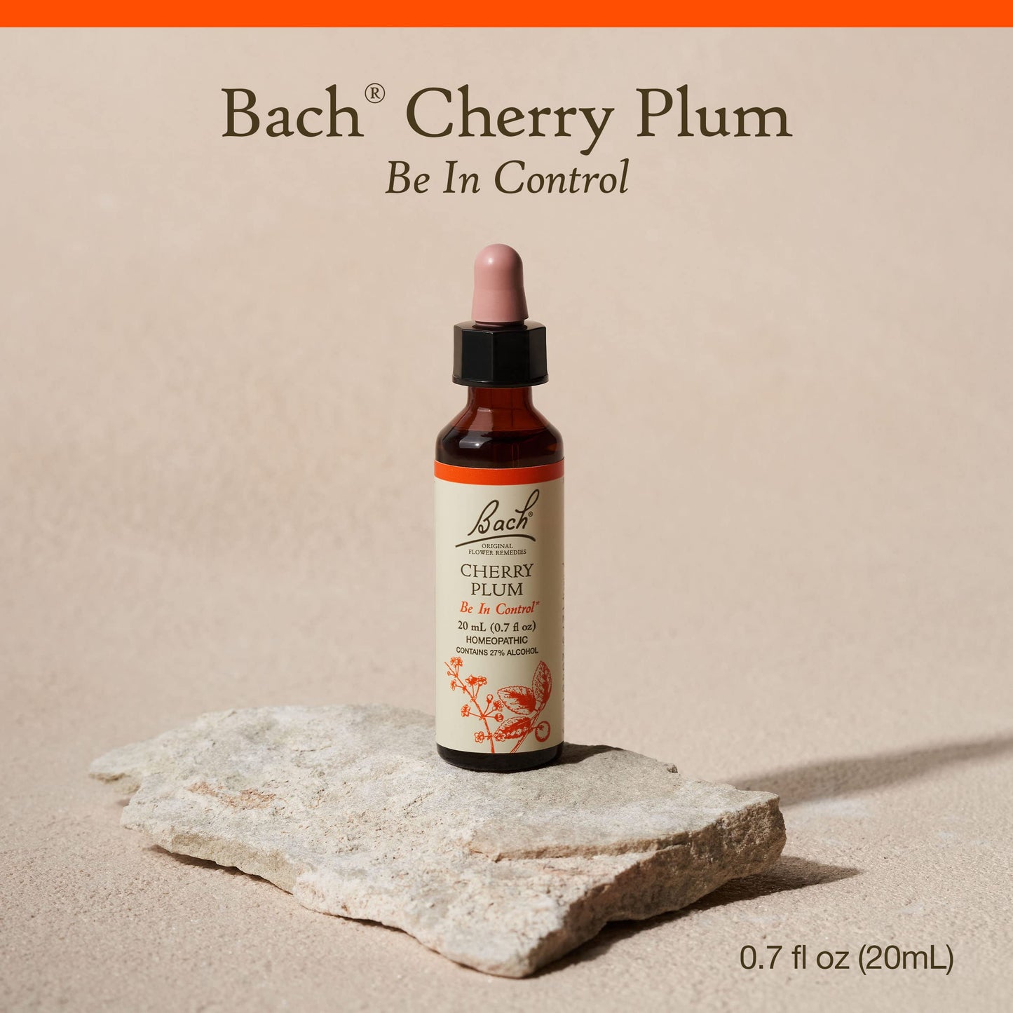Bach Cherry Plum Original Flower Remedy – Be in Control, 20mL Dropper, Vegan