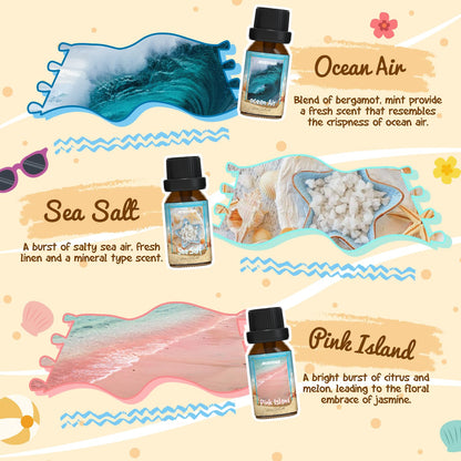 Beach Fragrance Oils Set for Diffusers | ARVIDSSON Summer Essential Oils