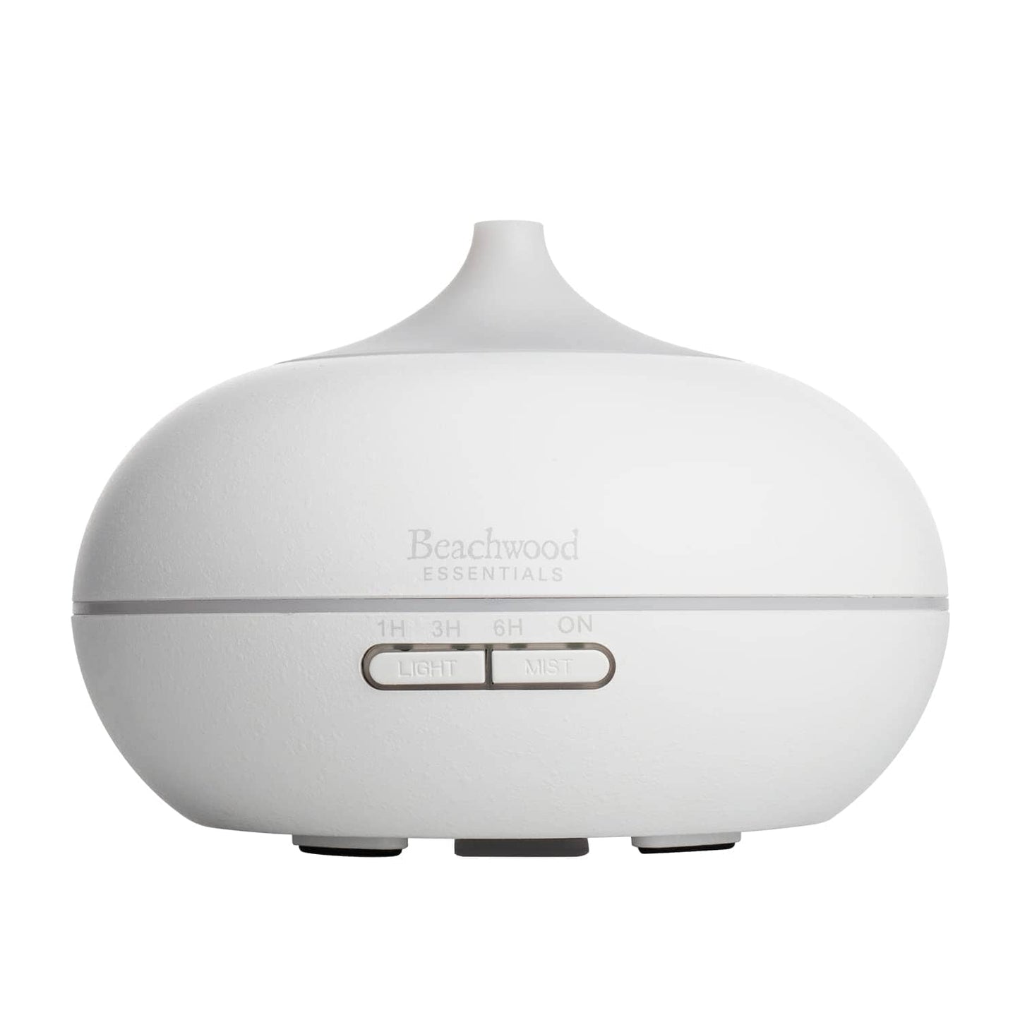 Beachwood Essentials Ultrasonic Aromatherapy Diffuser 300mL – Therapeutic Grade, 16 Hours, 3-Timer, 7 Ambient Lights – White