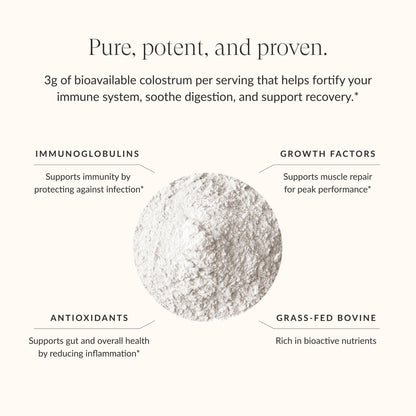 Beam Colostrum Powder – Gut Health, Immune Support & Recovery (3 g per Serving) | Grass-Fed, 30 Servings