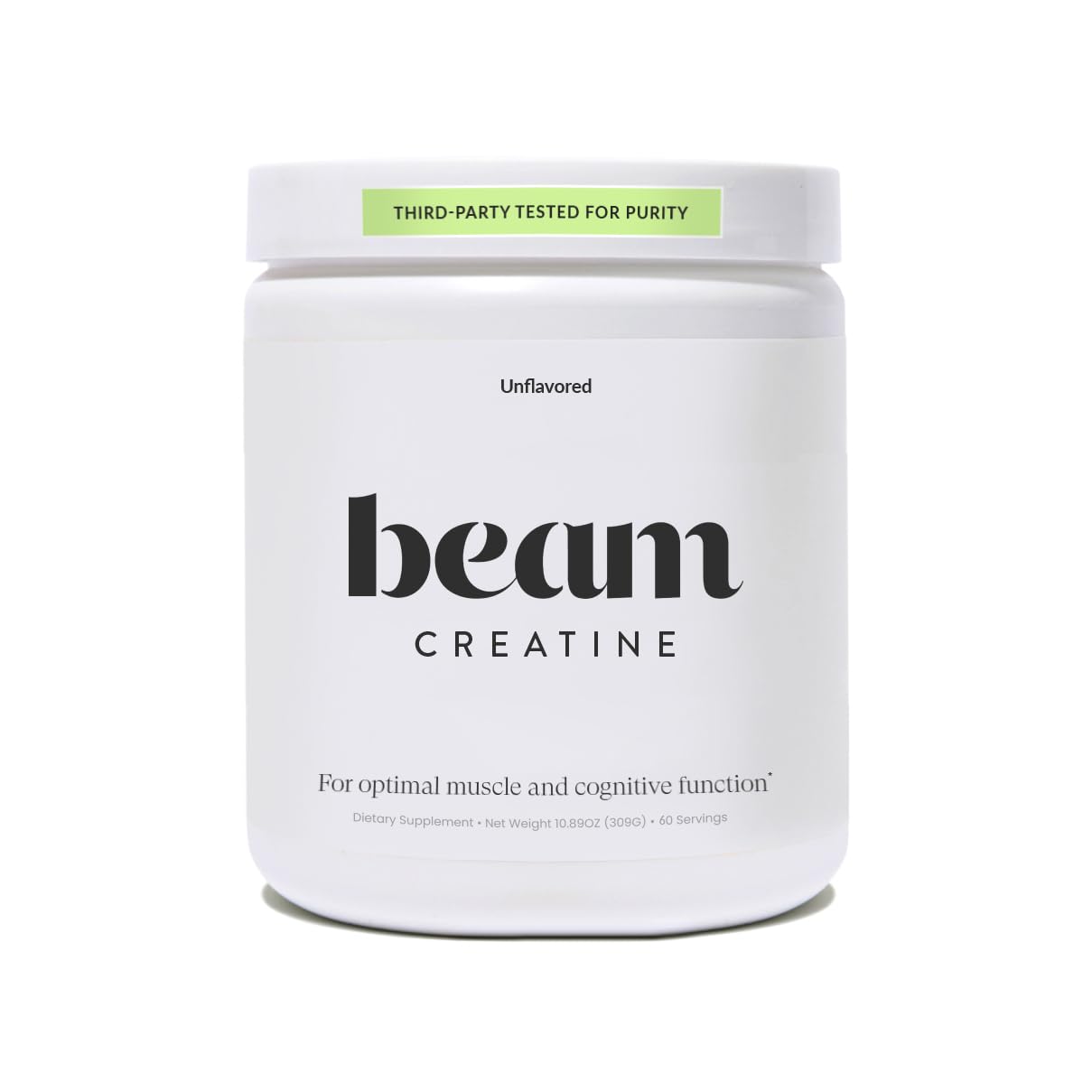 Beam Creatine Powder – Third Party Tested, Micronized Creatine Monohydrate, Unflavored, 60 Servings