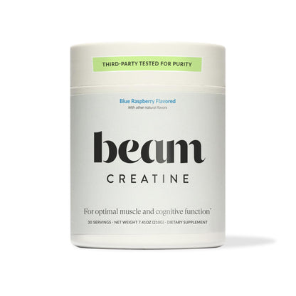 Beam Creatine Powder – Third-Party Tested, Micronized Creatine Monohydrate, Blue Raspberry, 30 Servings