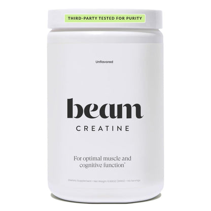 Beam Creatine Powder – Micronized Creatine Monohydrate | Third-Party Tested | 100 Servings | Unflavored