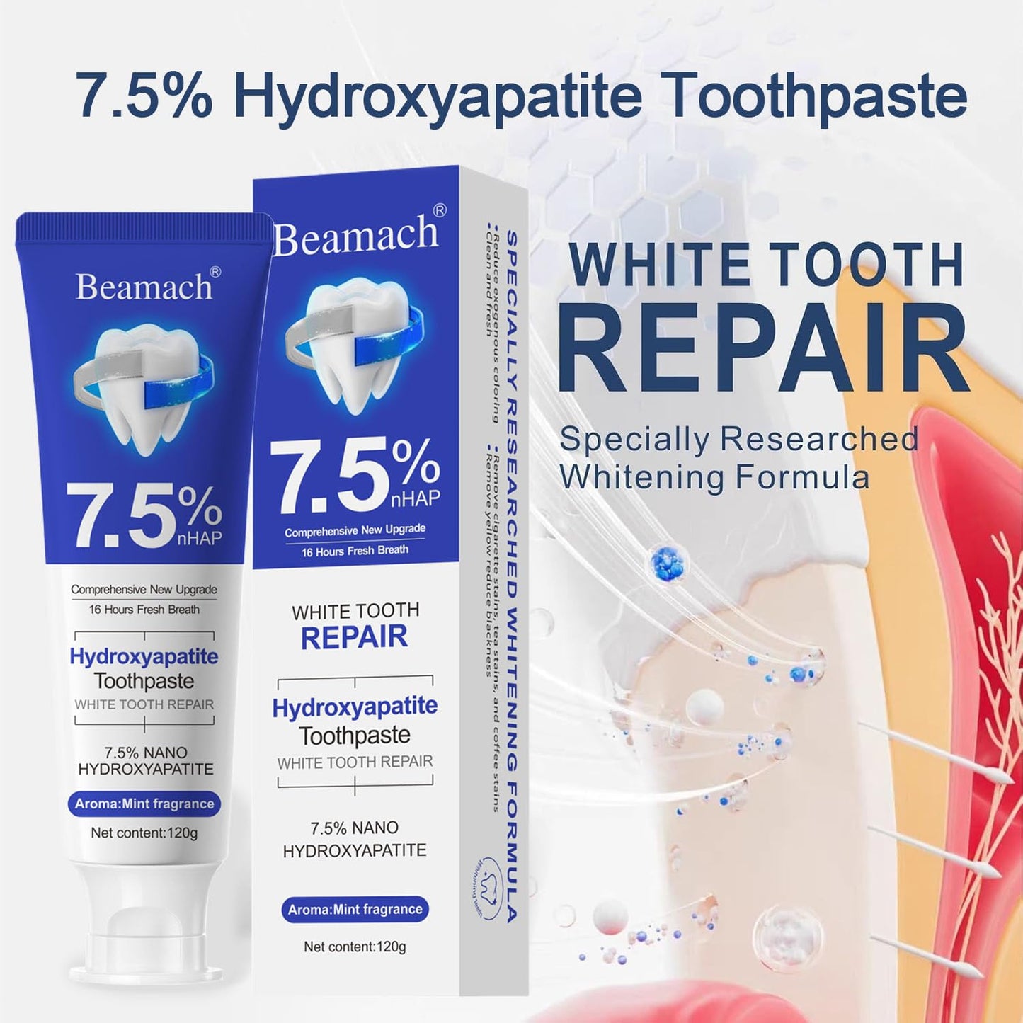 Beamach Hydroxyapatite Toothpaste – Fluoride-Free Enamel Protection & Whitening