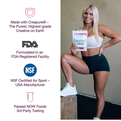 Bear Balanced Creatine Gummies with Creapure Monohydrate, L-Theanine & B12 – Focus, Energy & Strength (Vegan, Sugar-Free, Low-Calorie) BritishVita | Premium UK Vitamins & Wellness Supplements