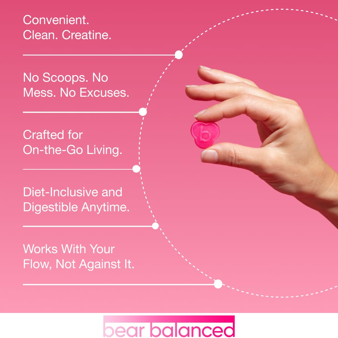 Bear Balanced Creatine Gummies with Creapure Monohydrate, L-Theanine & B12 – Focus, Energy & Strength (Vegan, Sugar-Free, Low-Calorie) BritishVita | Premium UK Vitamins & Wellness Supplements