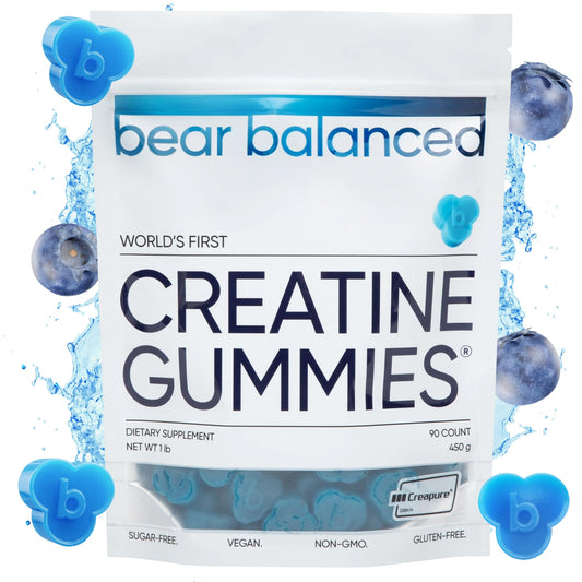 Bear Balanced Creatine Gummies – Creapure Creatine Monohydrate, L-Theanine, L-Tyrosine & B12 for Muscle, Focus & Energy | Sugar-Free, Low Calorie, Vegan BritishVita | Premium UK Vitamins & Wellness Supplements