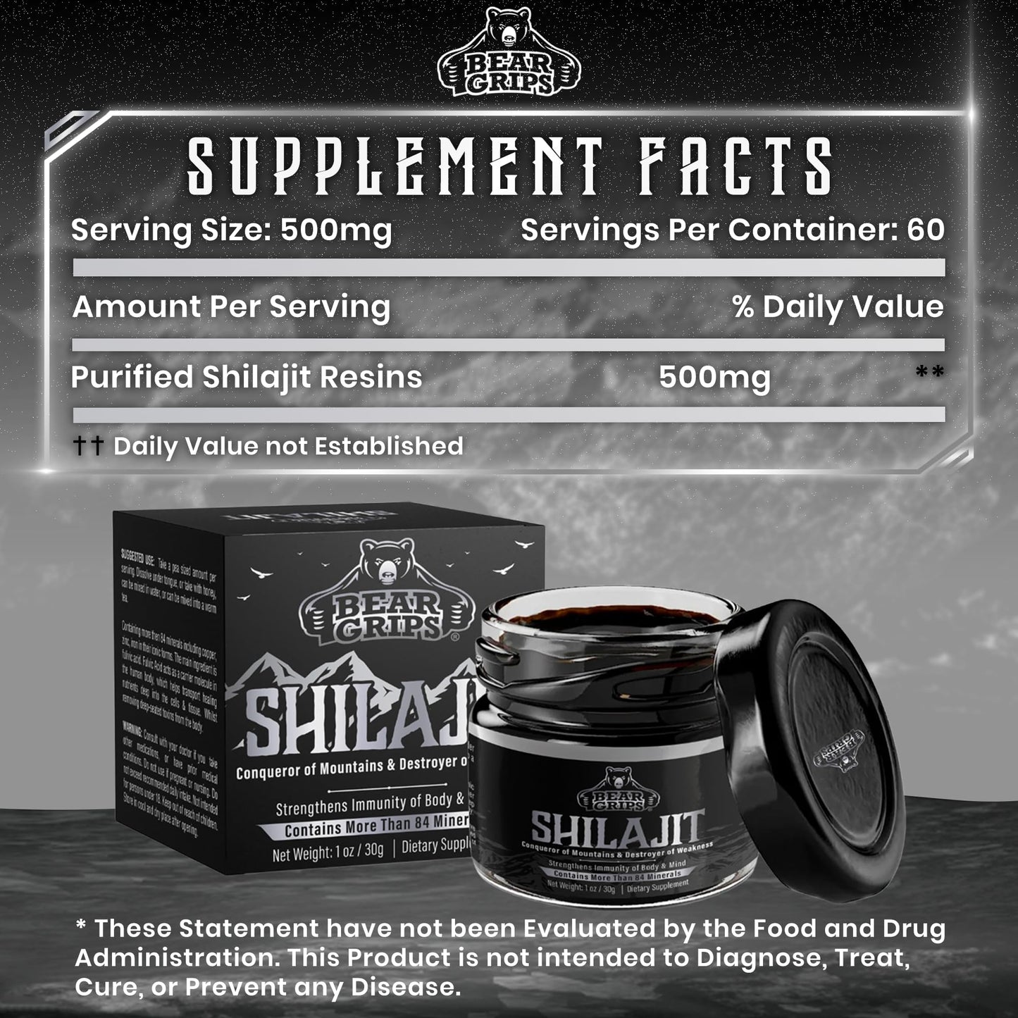 Shilajit Pure Himalayan Organic - Original Shilajit Resin 30g | 85+ Minerals & Fulvic Acid