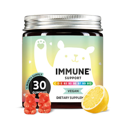 Bears with Benefits Immune Support Gummies – Vitamins C, D, B6 & B12 | Vegan (30 Gummies)