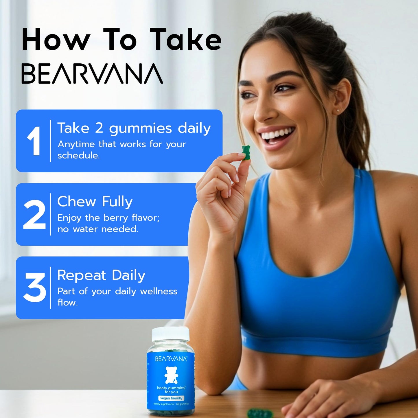 BEARVANA Peach Women’s Multivitamin Gummies – Vitality & Feminine Wellness | 60 Gummies