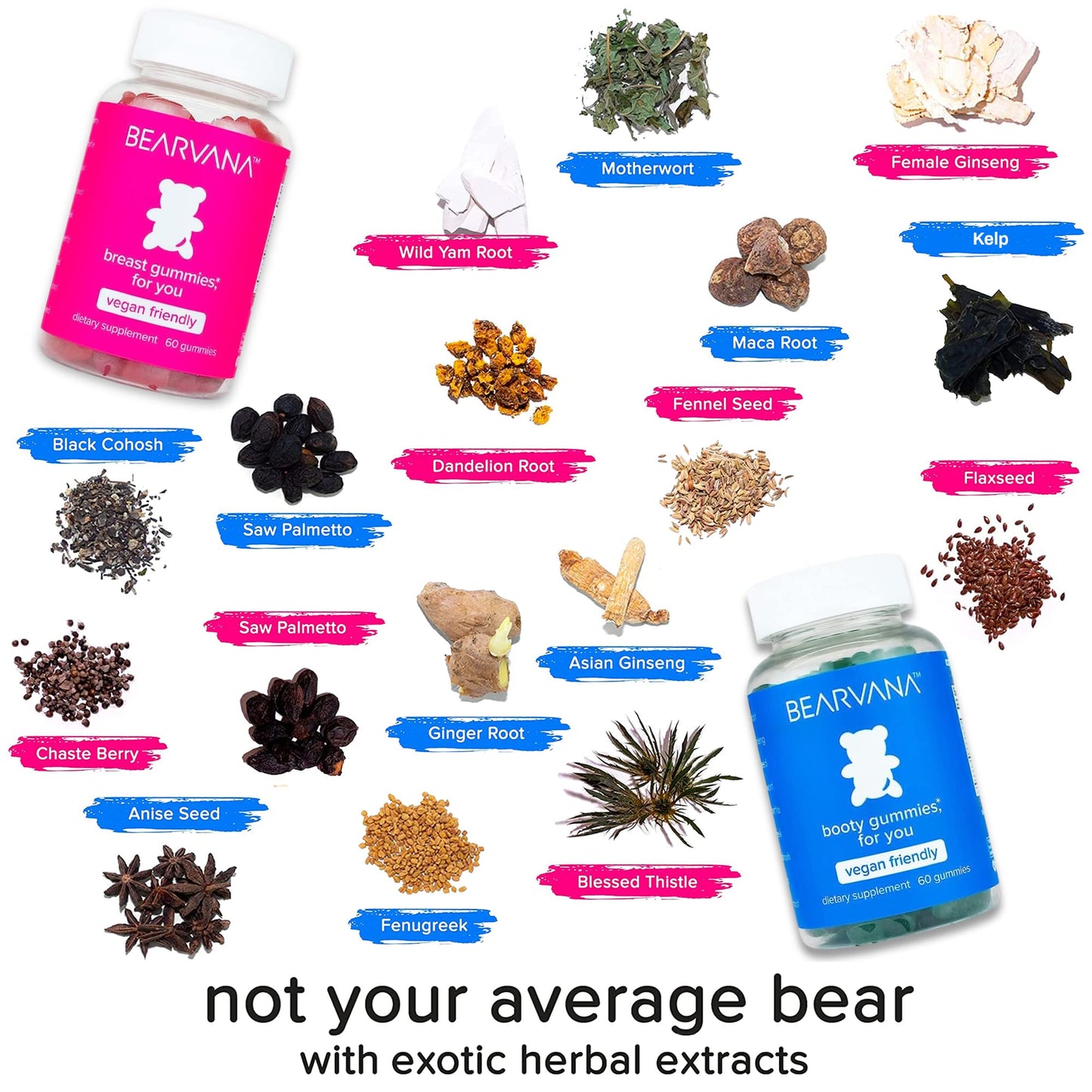 BEARVANA Top & Peach Support Gummies for Women – 2-Pack (120 Gummies)