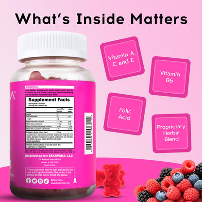 BEARVANA Women’s Multivitamin Gummies – Berry Flavor, 60 Gummies | Daily Feminine Wellness & Energy