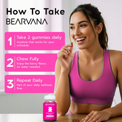 BEARVANA Women’s Multivitamin Gummies – Berry Flavor, 60 Gummies | Daily Feminine Wellness & Energy