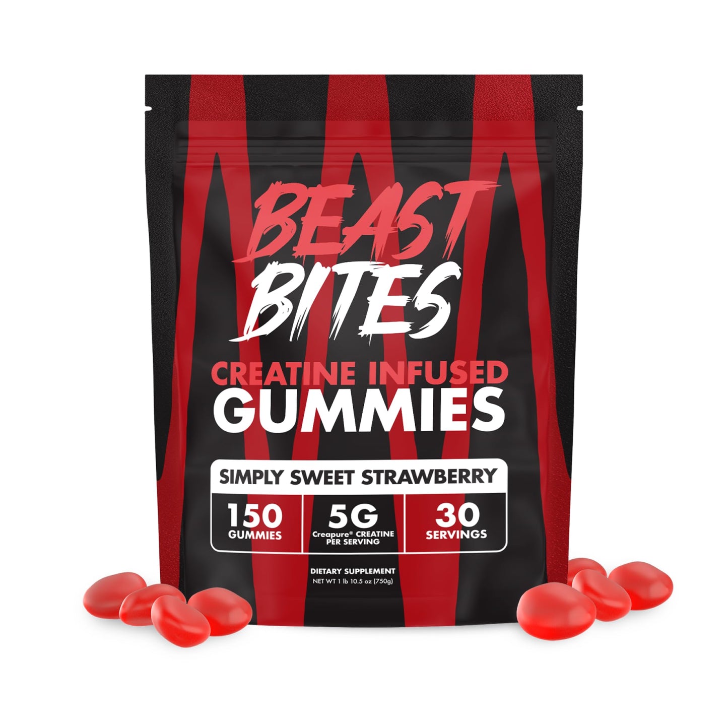 BEAST BITES Creatine Gummies - 5g Creapure Creatine Monohydrate per Serving | NSF Certified for Sport | 30 Servings