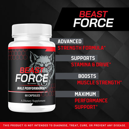 (2 Pack) Beast Force for Men Pills – Official BeastForce Capsules, All-Natural Maximum Strength, 120 Capsules